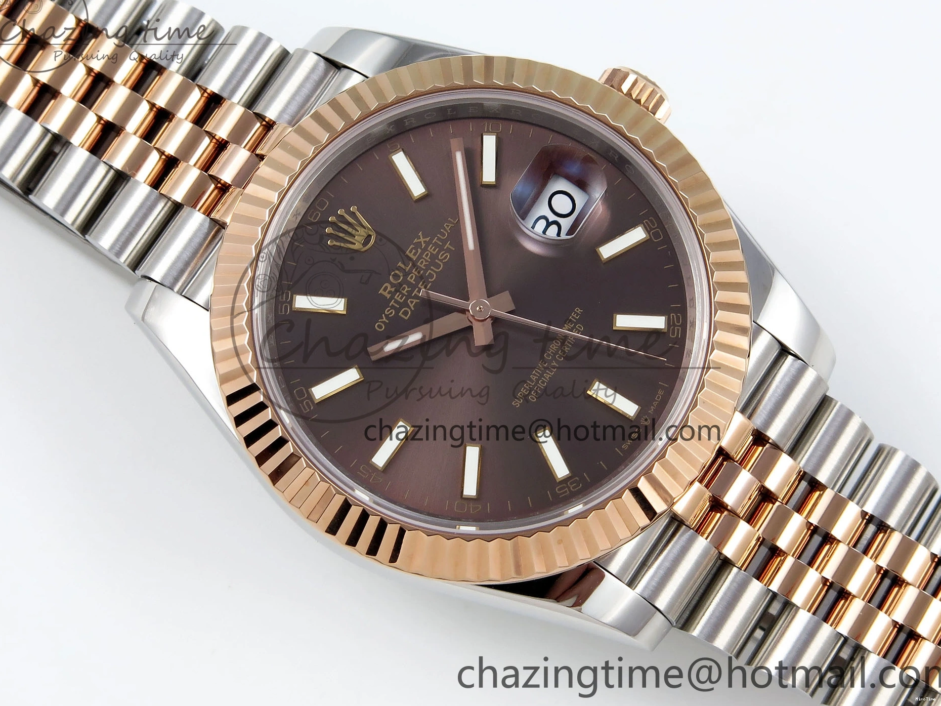 MiroTime 0226 Original DateJust 41 126331 904L SS RG VSF 1:1 Best Edition Brown Dial on Jubilee Bracelet VS 1711